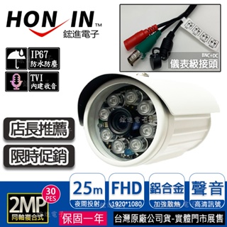 【內建音頻】1080P高解析3MP玻璃鏡頭8陣列紅外線攝影機,IP67防水,台灣製,支援昇銳,海康,可取,雄邁,陞泰