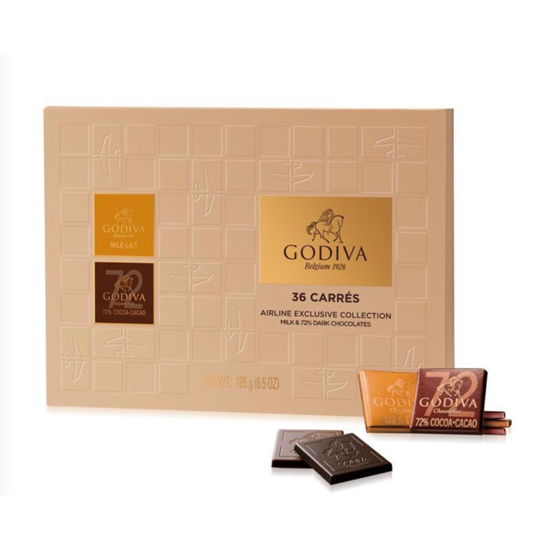 （機上代購）GODIVA 片裝牛奶及72%黑巧克力禮盒