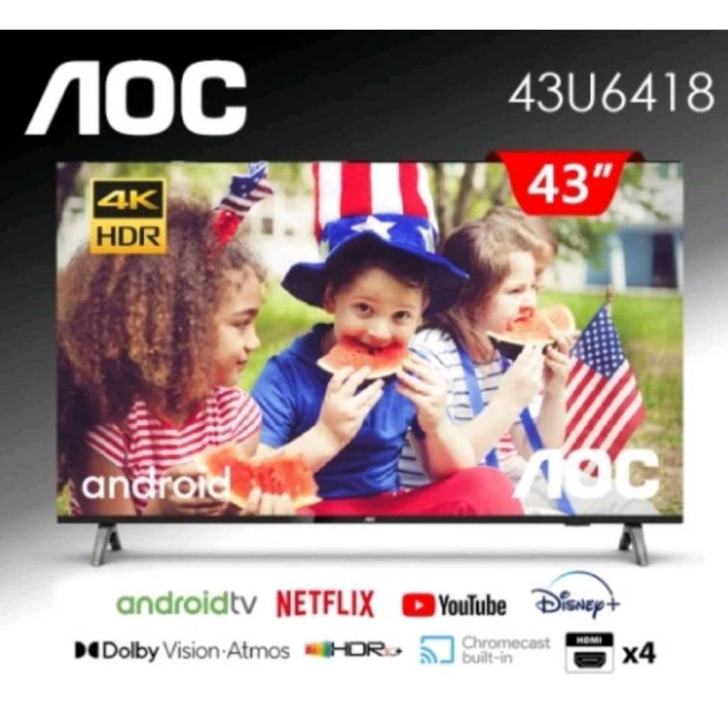 小蘋果3C家電～【美國AOC】43吋 4K HDR Android 10(Google認證) 智慧顯示器 43U6418