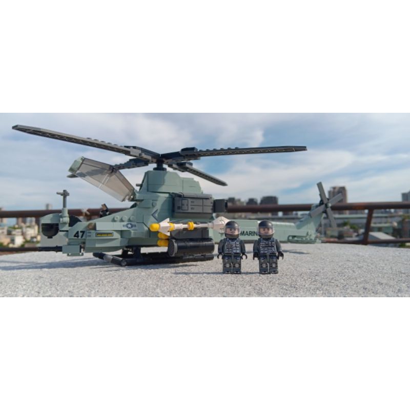 杰星 61028 AH-1Z 蝰蛇直升機 積木玩具