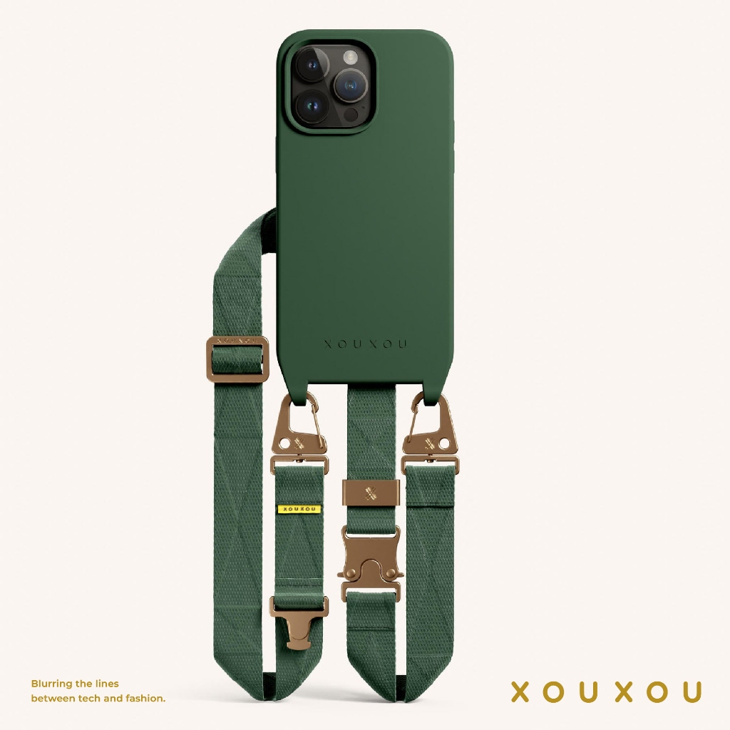 XOUXOU / 28mm多功能背帶手機殼組-鼠尾草綠Sage (iPhone14ProMax/15ProMax)