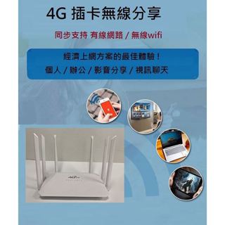 全新4G sim卡插卡路由器支援臺灣五大電訊全頻段直接插卡可用外接6支天線 聯發科主晶片製造無需設定隨插即用送轉卡當日寄
