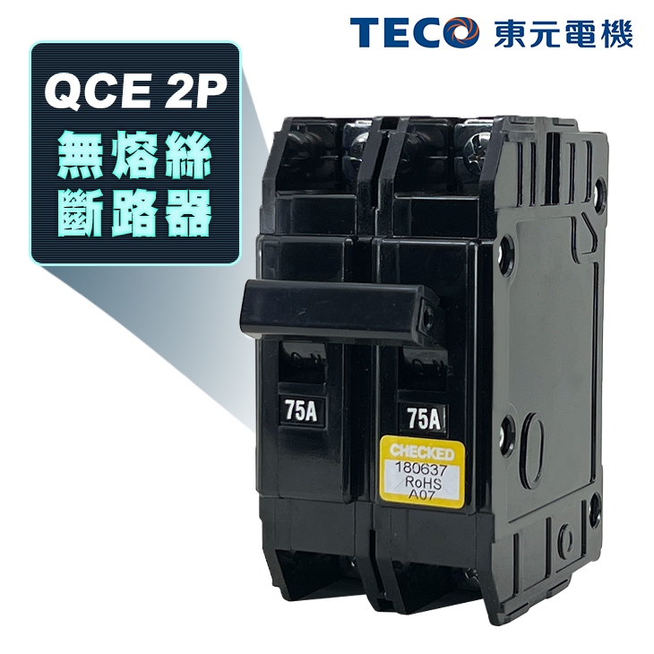 (公司現貨)東元 QCE 2P 卡式無熔絲斷路器 無熔絲開關 100AF NFB MCCB(工業包)