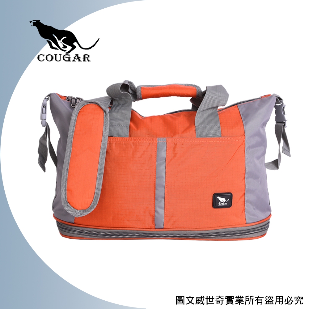 Cougar 可加大 可掛行李箱 旅行袋/手提袋/側背袋(7037橘色)【威奇包仔通】