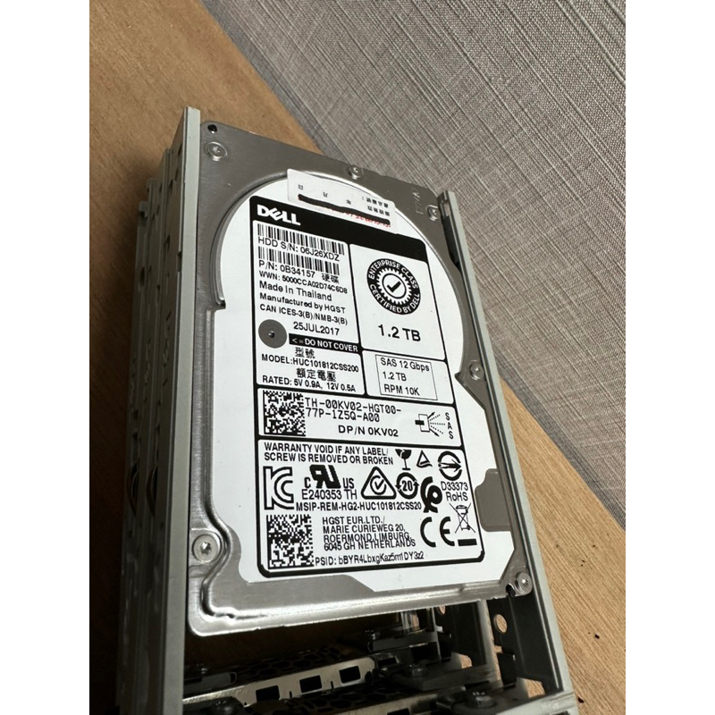 2.5 DELL 1.2TB 1.8TB sas硬碟 12G 10K 二手拆機良品