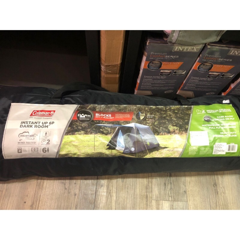 愛寶買賣 二手 布面局部磨損 COLEMAN 速開型全罩型六人黑膠帳篷