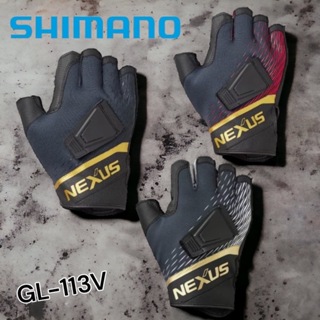 中壢鴻海釣具《SHIMANO》 GL-113V Nexus 防風磁性五指切釣魚手套