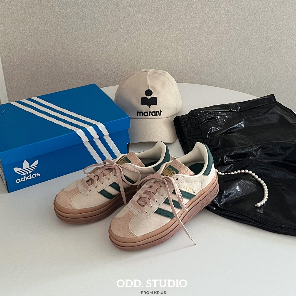 ODD/ Adidas Originals Gazelle bold 燕麥綠 復古綠 棕褐色 灰棕 厚底 ID7056