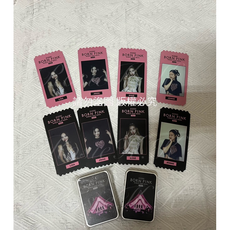 BLACKPINK 首爾場票卡 演唱會 票根 巡演 Lisa BORNPINK JENNIE ROSÉ JISOO 鐵盒