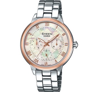【CASIO 卡西歐】SHEEN系列 耀眼羅馬時刻優雅風格腕錶 SHE-3055SG-7A 35mm 現代鐘錶
