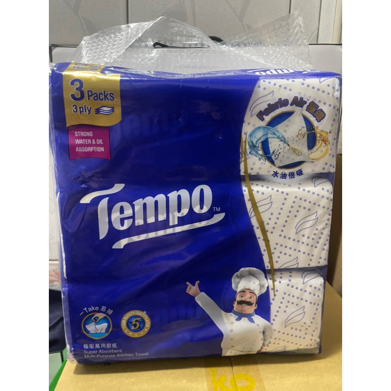 Tempo廚房紙巾ㄧ串3入每包60抽