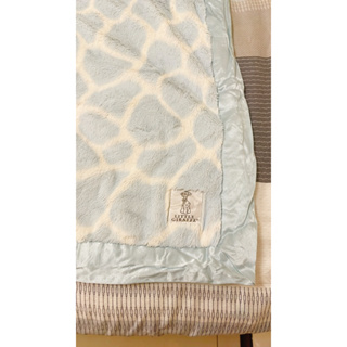 美國Little giraffe 長頸鹿印花紋嬰兒毯 - 藍色