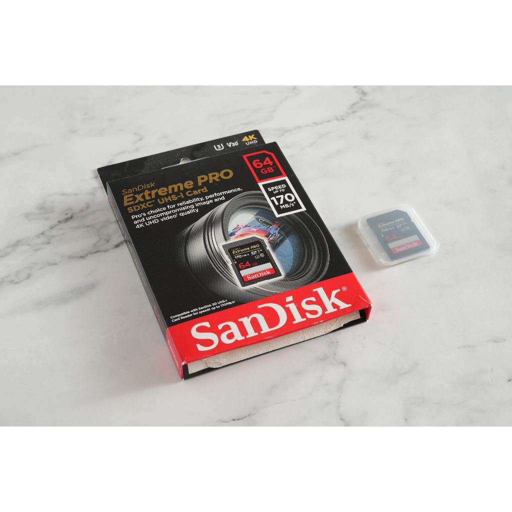 【二手極新】SanDisk 64G Extreme PRO SD 170MB SDXC U3 4K 相機記憶卡【公司貨】