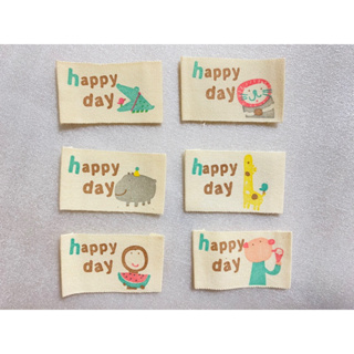 《免運》happy day 布標籤 手工藝材料 DIY