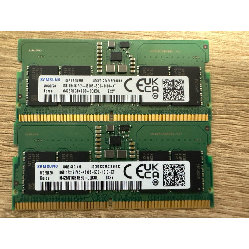Samsung 三星 DDR5 8GB 4800 九成新 PC5-4800B-SC0-1010-XT 1RX16