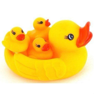 黃色小鴨 戲水玩具 寶寶洗澡玩具,一大3小,清倉價19元