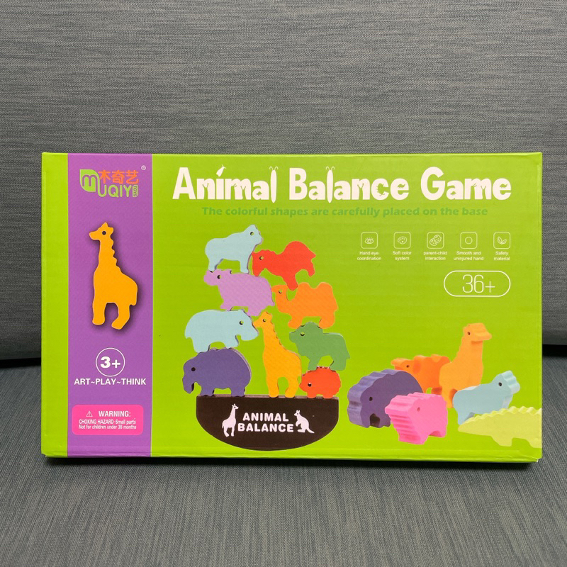 二手九成新// 木奇藝 木製 動物 平衡 積木 Animal Balance Game 早教手眼協調