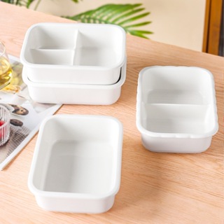 【傑品生活】白色陶瓷便當盒 (綠扣蓋) 850ml 陶瓷保鮮盒 陶瓷餐盒 陶瓷飯盒 陶瓷分格盒 陶瓷分隔盒 分隔保鮮盒