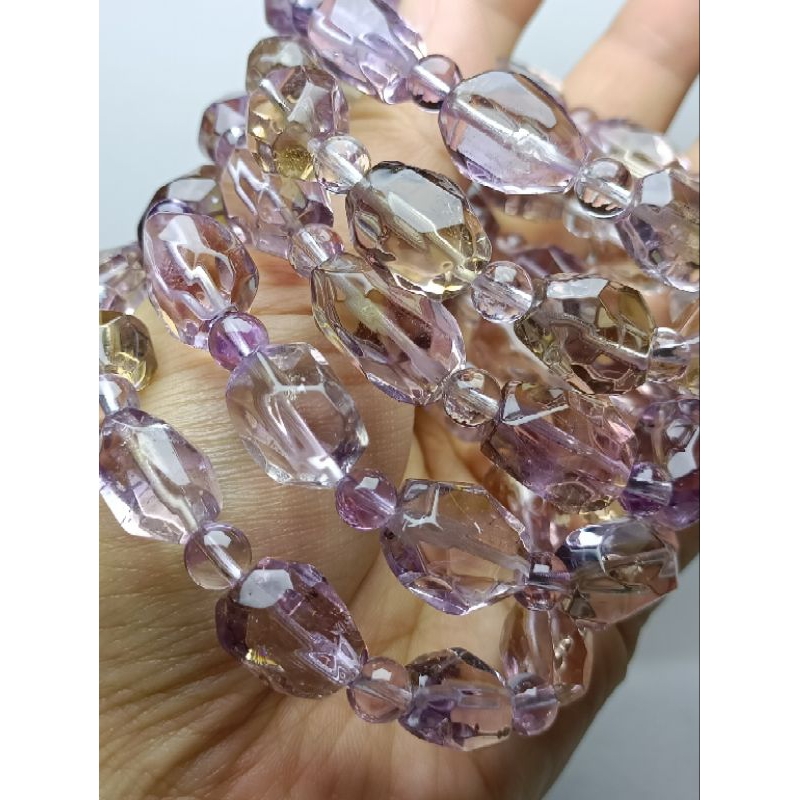 🎼玻利維亞紫黃晶🎶鑽切隨形珠🎵紫黃共生🎼紫水晶🎶黃水晶🎵