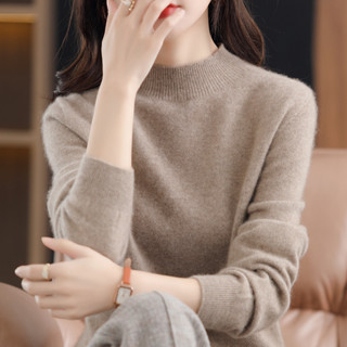 胖胖美依 長袖上衣 長袖針織衫 素面上衣 秋冬上衣秋冬半高領寬鬆套頭打底毛衣TBF19.1852