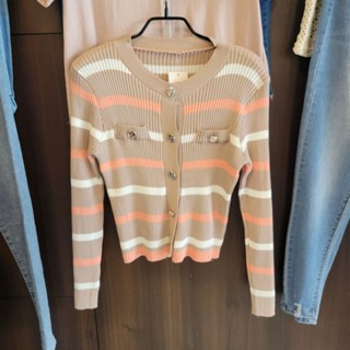 ♥pink jeans💗現貨💗原價499⬇️🔥降價269元⚡️⚡️🍁亮色橫條針織短版上衣