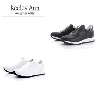 Keeley Ann撞色線條舒適全真皮休閒鞋(黑色、白色376597110)原價：4980