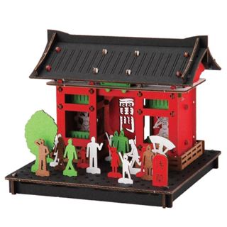 【hacomo】建築紙模型 PUSU 3D系列 淺草風神雷神門 日本 DIY 紙模型 組裝