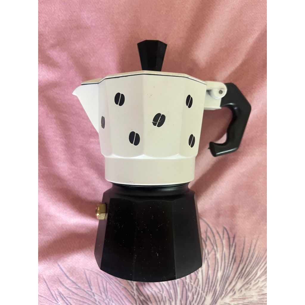 【全新商品】摩卡壺 Moka pot 小巧可愛 經典摩卡壺 設計典雅 咖啡豆圖案