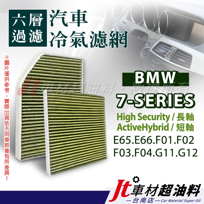 Jt車材 台南店 - 六層多效冷氣濾網 BMW 7系列 E65 E66 F01 F02 F03 F04 G11 G12