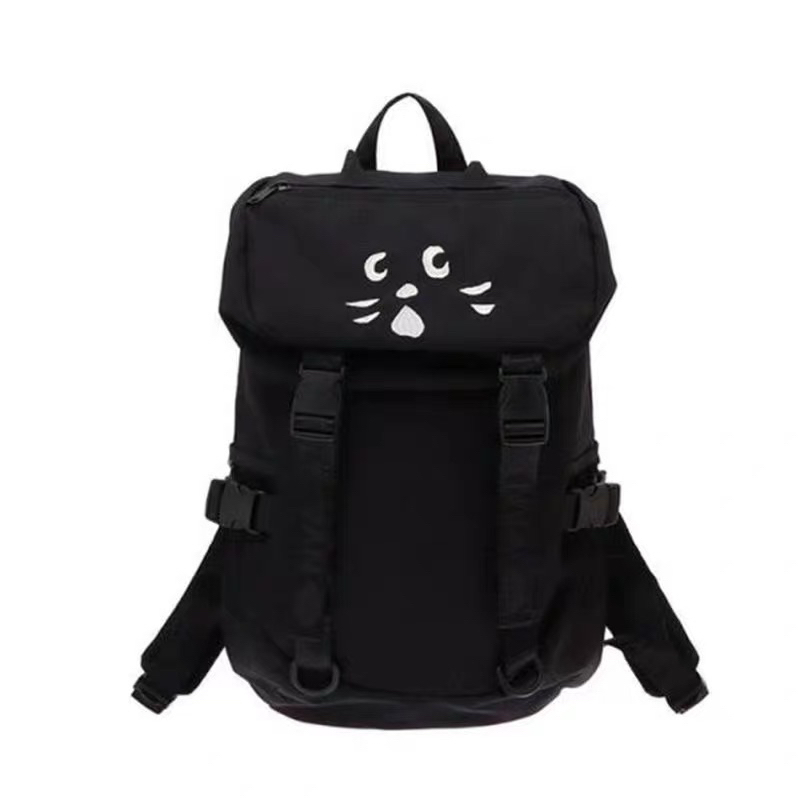 日牌 黑貓 貓咪 內內貓 驚訝貓 大容量 多功能 機能性 雙肩包 後背包 學生 書包