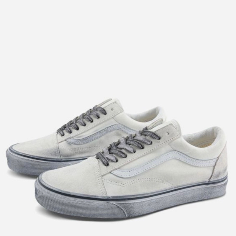 Vans Stressed Old Skool 男女款白色滑板鞋 37號