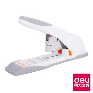 【Deli得力】省力重型釘書機/E0487/80張/淺灰 適用針：23/6~23/13｜得力旗艦店