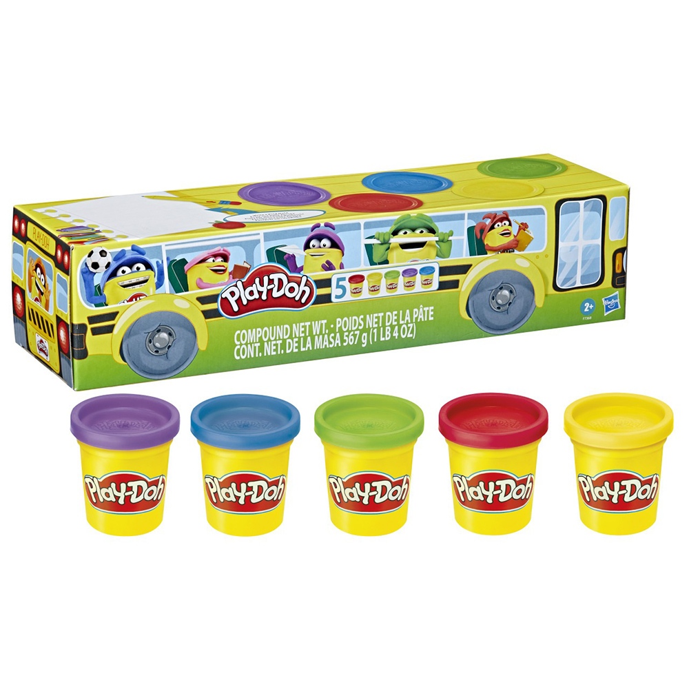 Hasbro Play-Doh 培樂多 上學趣校車包5罐黏土組