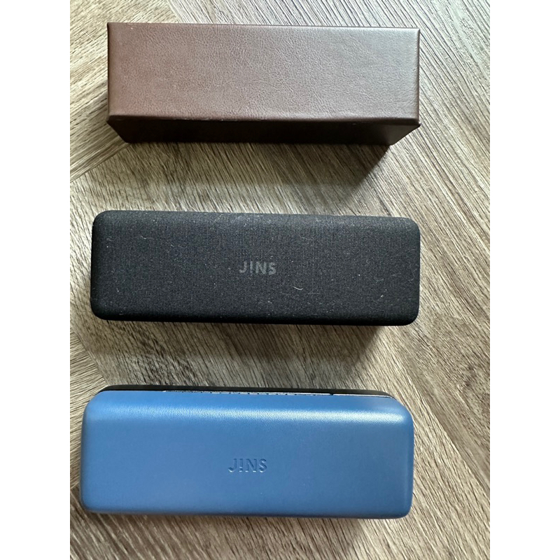 全新免運- 正品 未使用JINS 眼鏡盒/絨面盒 眼鏡、首飾手錶、鋼筆等收納