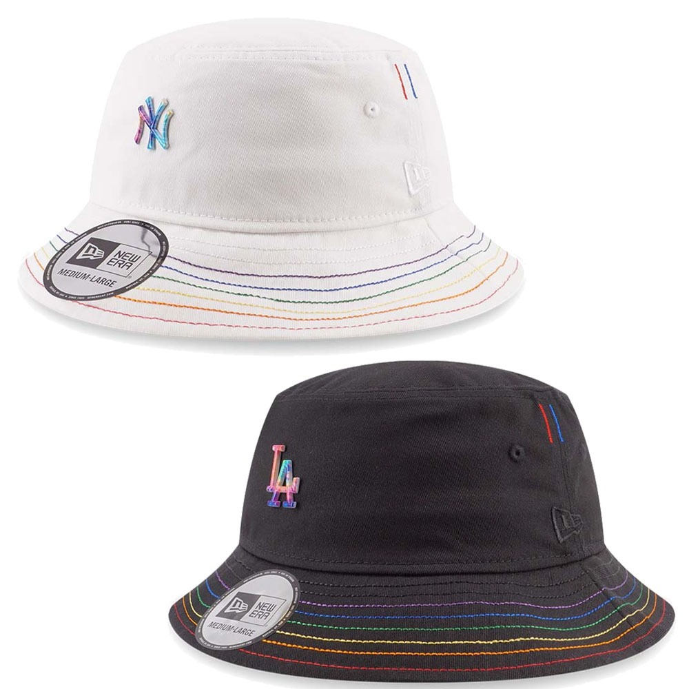 NEW ERA 漁夫帽 RAINBOW紐約洋基 洛杉磯道奇 白 黑