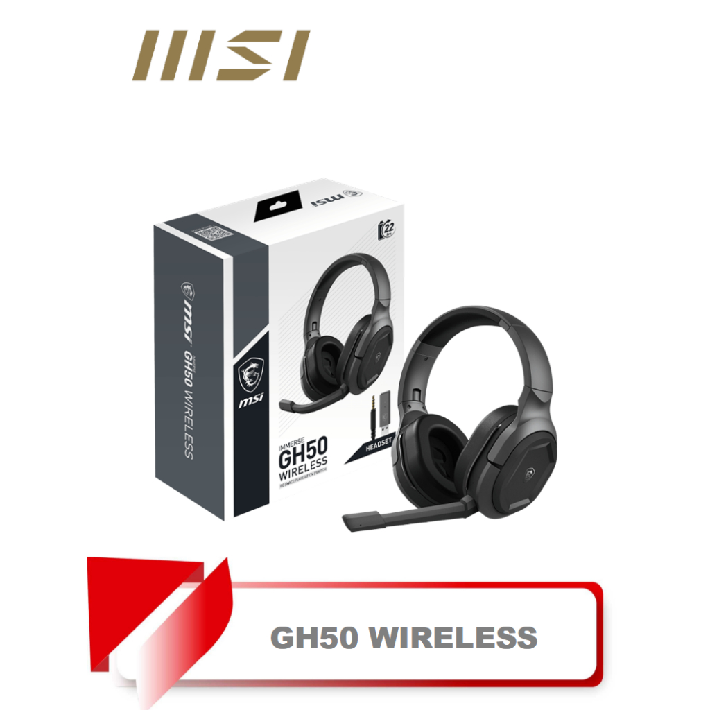 【TN STAR】MSI微星 IMMERSE GH50 WIRELESS 無線電競耳機/超低延遲/輕巧耐用/高品質麥克風