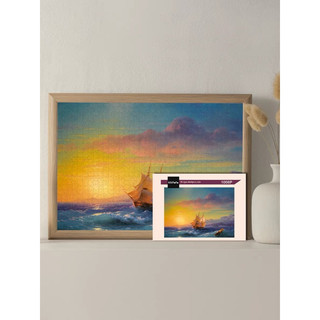 現貨kibifufu - Sailing Ship at Sunset Off Cap Martin 1008片拼圖