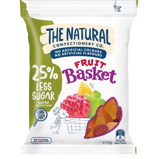 台灣現貨 - 澳洲Sunni - 25%減糖 水果籃口味 天然水果軟糖 造型 軟糖The Natural 少糖 綜合水果