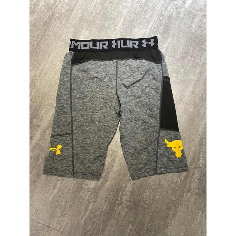 [under armour] ua 緊身 壓縮 短褲 麻灰色 重訓 深蹲 硬舉 巨石強森 顯壯 適合重訓