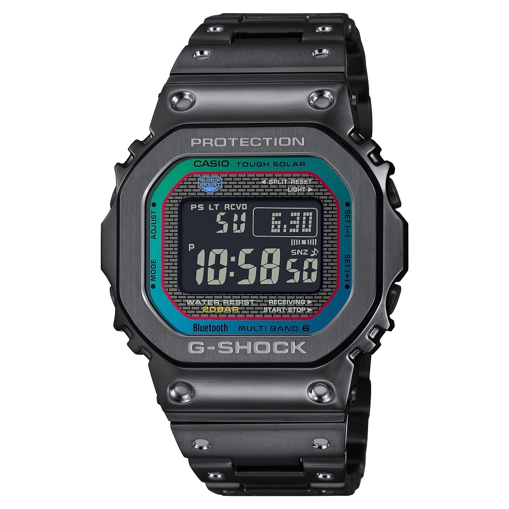 CASIO 卡西歐 G-SHOCK 絢麗色彩 方形金屬電子錶 GMW-B5000BPC-1