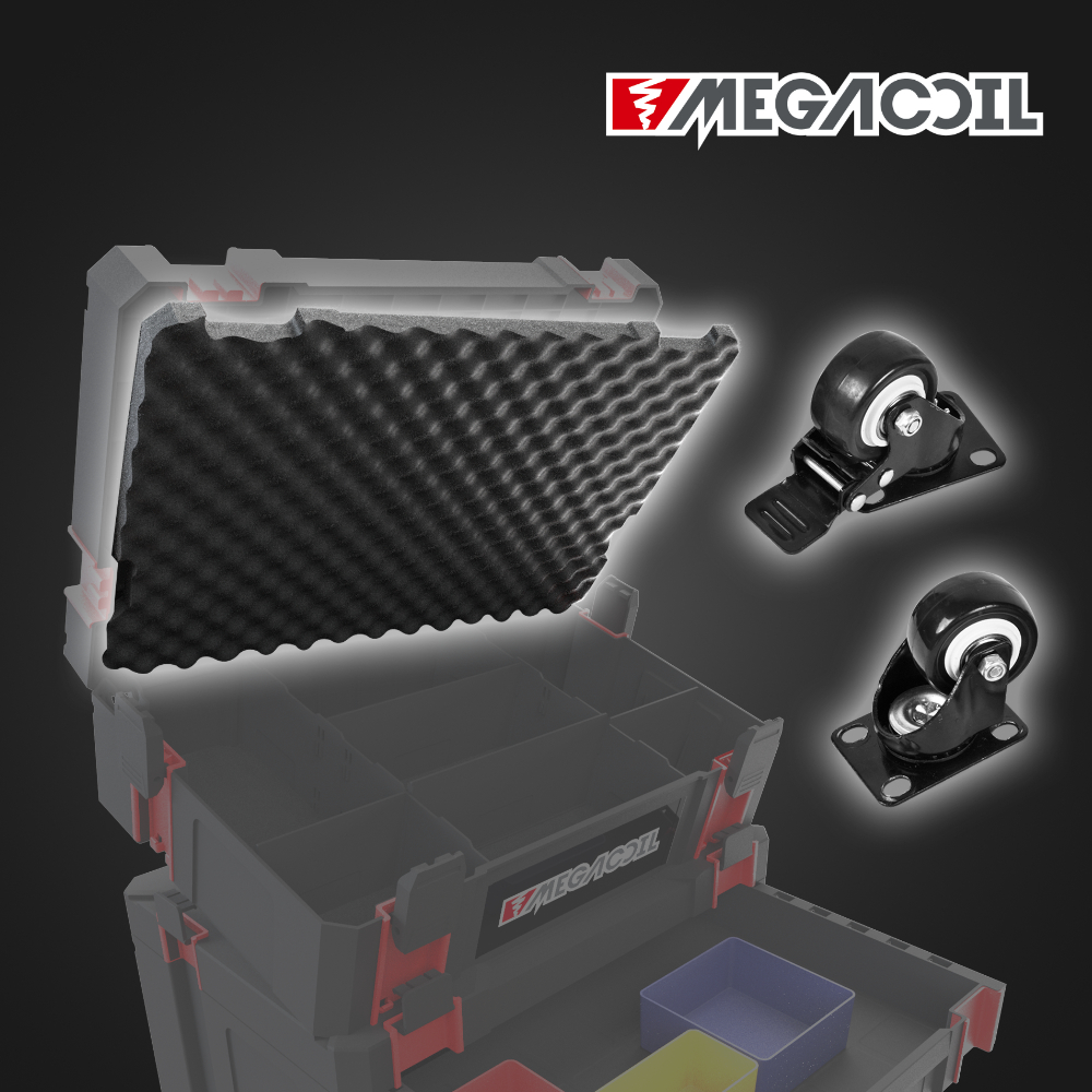 【MEGACOIL】防撞海綿 萬向輪 堆疊工具箱配件 系統式 工具箱配件 輪子