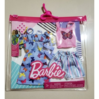 #hbv68 美泰芭比娃娃 正版 配件 服裝 蝴蝶背心和藍色短褲 2件配件 Barbie Butterfly 洋裝