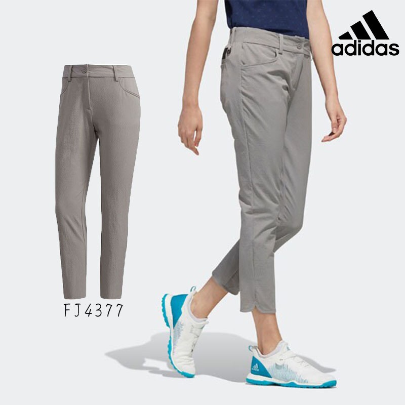 ＊立航高爾夫＊Adidas adicross 女長褲 #FJ4377【彈性8分褲】 ,灰