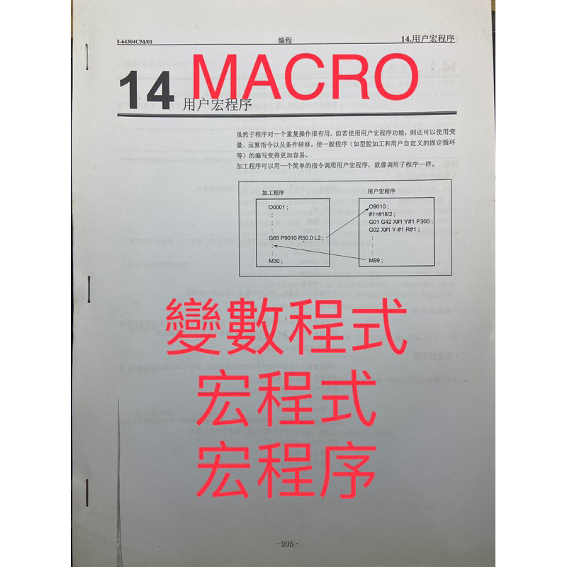 FANUC黃皮書 CNC MACRO用戶宏程序 巨集程式 宏程式