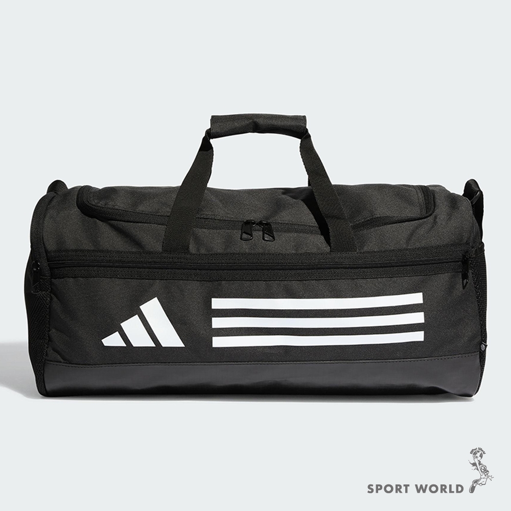 Adidas 旅行包 健身包 三條線 黑【運動世界】HT4749