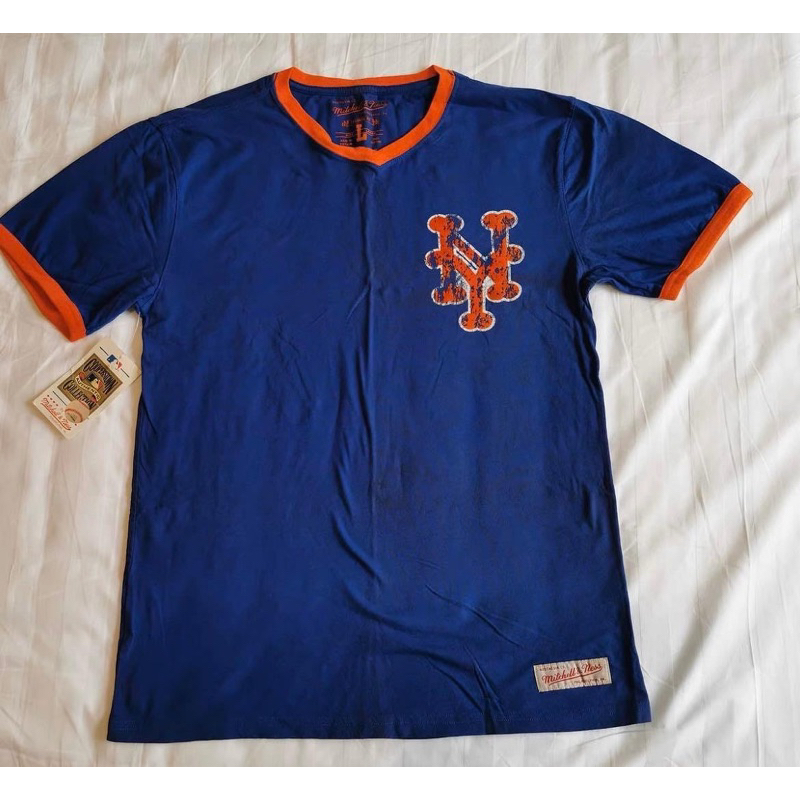 全新Mitchell &amp; Ness紐約大都會NY Mets 復古T恤。SZL