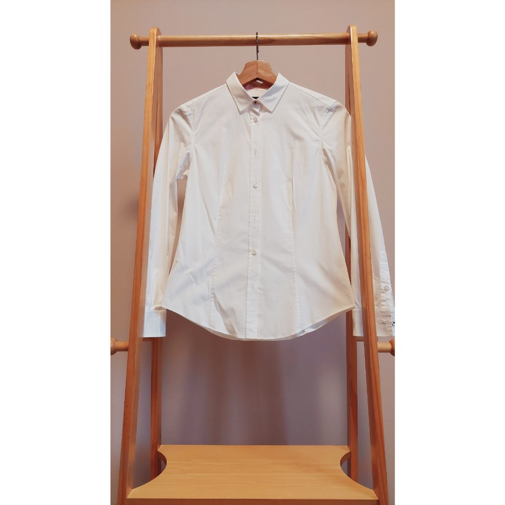 【Paul Smith】反摺袖口長袖襯衫/白色/Paul Smith購入/英國品牌服飾/女裝/二手轉賣