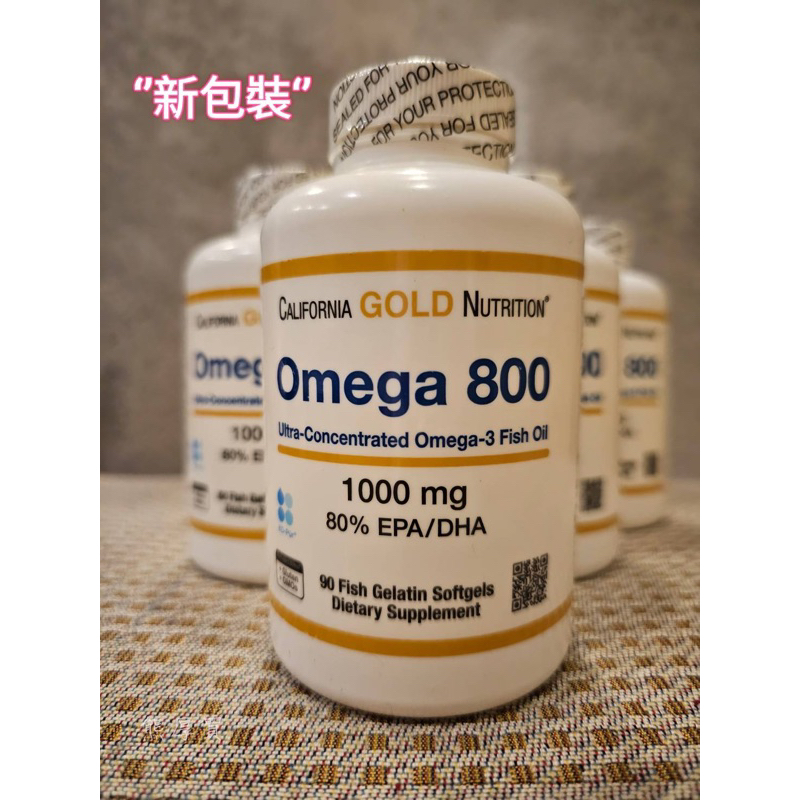 免運  California Gold 魚油800， 80%魚油甘油三酸酯1000,Omega-3  毫克90 粒