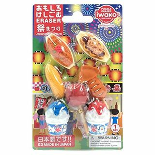 [全新現貨]日本 iwako 環保造型橡皮擦 紙版裝 攤販小吃 慶典 祭典組 日本製 No.39 食物 橡皮擦