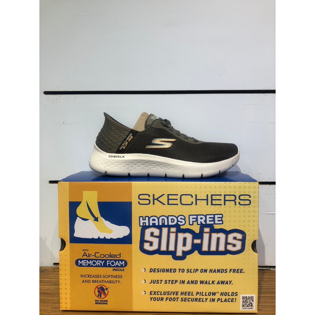 SKECHERS 男款 GO WALK FLEX SLIP-IN健走鞋 深灰綠色216496BRN